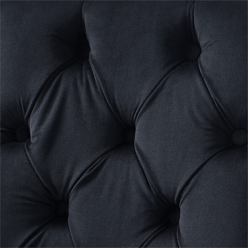 Posh Living Colton Velvet Dining Chair with Acrylic Legs - Black (Set of 2)