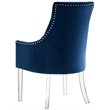 Posh Living Colton Velvet Dining Chair with Acrylic Legs - Navy Blue (Set of 2)