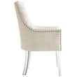 Posh Colton Linen Fabric Dining Chair with Acrylic Legs - Cream/White (Set of 2)