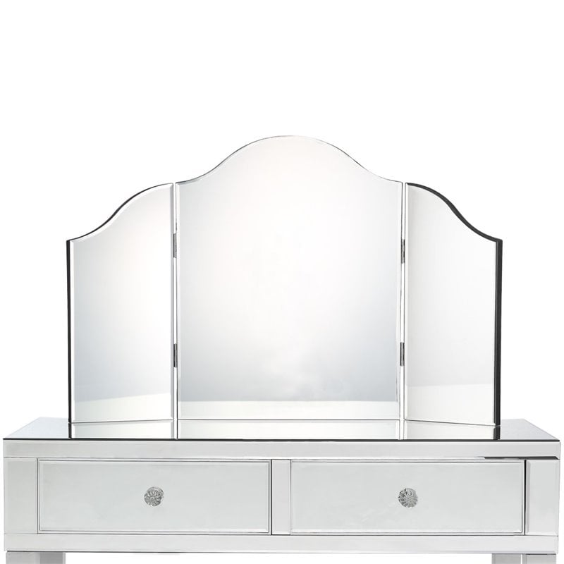 Posh Living Mathew Tri-fold Tabletop Bedroom Vanity Mirror - Frameless