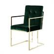 Posh Living Evan Button Tufted Velvet Dining Chair Hunter Green/Gold (Set of 2)