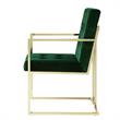Posh Living Evan Button Tufted Velvet Dining Chair Hunter Green/Gold (Set of 2)