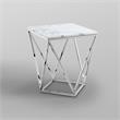 Posh Living Eason Marble Top End Table with Metal Base in White/Chrome