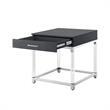 Posh Living Briar 1-Drawer Metal End Table with Acrylic Legs - Dark Gray/Chrome