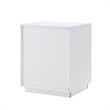 Posh Living Angela Nightstand with Metal Corner Brackets in White/Gold