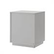 Posh Living Angela Nightstand with Metal Corner Brackets in Light Gray/Gold