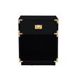 Posh Living Angela Nightstand with Metal Corner Brackets in Black/Gold