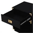 Posh Living Angela Nightstand with Metal Corner Brackets in Black/Gold