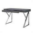 Posh Dianna 2-Drawer Writing Desk with Stainless Steel Legs in Dark Gray/Chrome