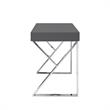 Posh Dianna 2-Drawer Writing Desk with Stainless Steel Legs in Dark Gray/Chrome