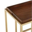 Posh Living Biony Modern Metal Bar Cart with Wheels in Bar Cart Gold/Walnut