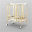 Posh Living Biony Modern Metal Bar Cart with Wheels in Bar Cart Gold/White