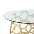 Posh Living Magdalen Round Glass Top Coffee Table in Gold