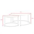 Posh Living Kero Round Marble Top Nesting Coffee Table in Silver