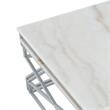 Posh Living Navarro Square Marble Top Nesting Coffee Table in Silver