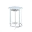 Posh Living Kero Round Marble Top Nesting End Table in Silver