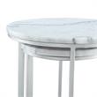 Posh Living Kero Round Marble Top Nesting End Table in Silver
