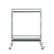Posh Living Lynn Modern Glass and Metal Bar Cart in Silver/Black