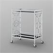 Posh Living Lynn Modern Glass and Metal Bar Cart in Silver/Black