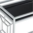 Posh Living Lynn Modern Glass and Metal Bar Cart in Silver/Black