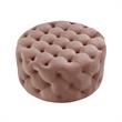 Posh Living Lilou Modern Velvet Cocktail Ottoman in Blush Pink