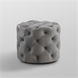 Posh Living Michalina Modern Velvet 1Pc Round Ottoman in Gray