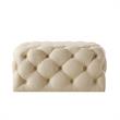 Posh Living Ramon Modern Linen Fabric Cocktail Ottoman in Beige