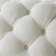 Posh Living Ramon Modern Linen Fabric Cocktail Ottoman in Cream/White
