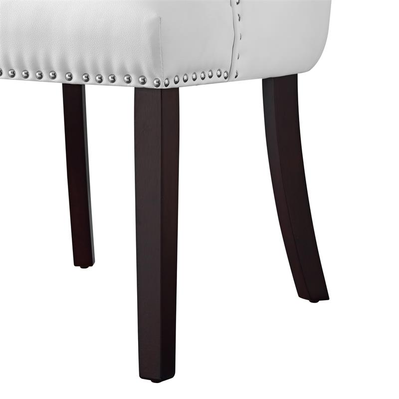 Posh Living Jose Faux Leather Dining Chair in White (Set of 2)