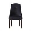 Posh Zoe Velvet Dining Chair with Nailhead Trim in Black/Silver (Set of 2)