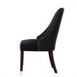 Posh Zoe Velvet Dining Chair with Nailhead Trim in Black/Silver (Set of 2)