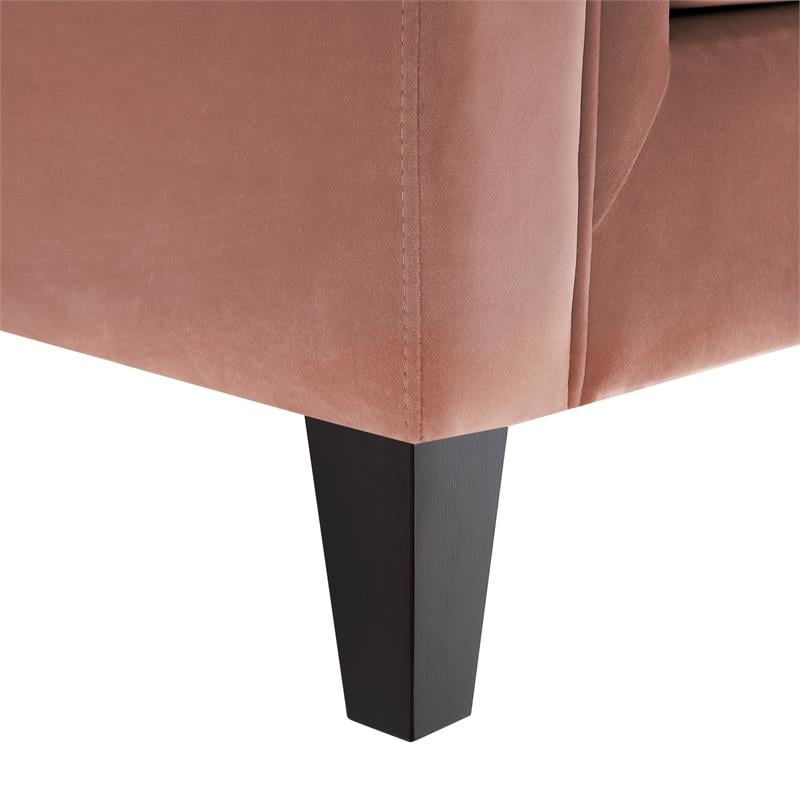 Posh Living Phoenix Button Tufted Velvet Sofa in Blush Pink
