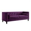 Posh Living Phoenix Button Tufted Velvet Sofa in Purple