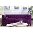 Posh Living Phoenix Button Tufted Velvet Sofa in Purple
