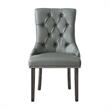 Posh Living Jose Faux Leather Dining Chair in Dark Gray (Set of 2)