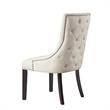 Posh Living Kinsley Linen Fabric Dining Chair in Cream/White (Set of 2)