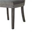 Posh Arthur Velvet Dining Chair with Nailhead Trim Gray (Set of 2)