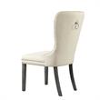 Posh Arthur Linen Fabric Dining Chair with Nailhead Trim Cream/White (Set of 2)
