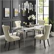 Posh Living Rebecca Linen Dining Chair in Cream/White(Set of 2)