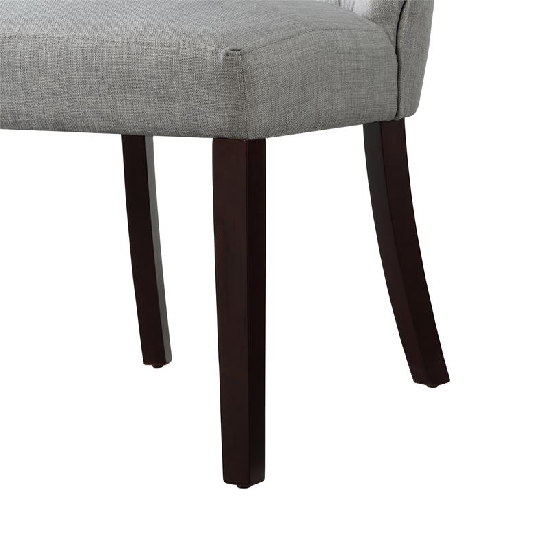Posh Living Rebecca Linen Dining Chair in Light Gray (Set of 2)