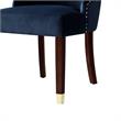 Posh Zoe Velvet Dining Chair with Nailhead Trim in Navy Blue/Gold (Set of 2)