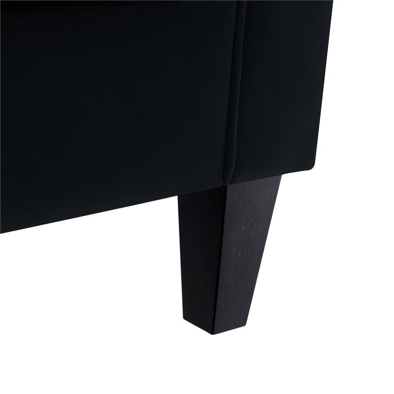 Posh Living Phoenix Button Tufted Velvet Accent Chair in Black