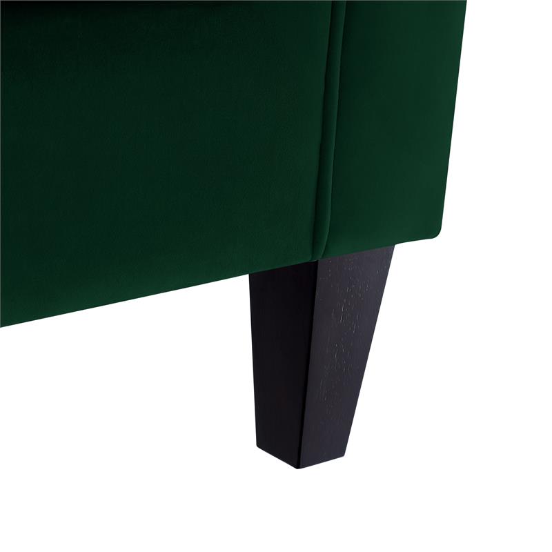 Posh Living Phoenix Button Tufted Velvet Accent Chair in Green