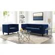 Posh Living Phoenix Button Tufted Velvet Accent Chair in Navy Blue