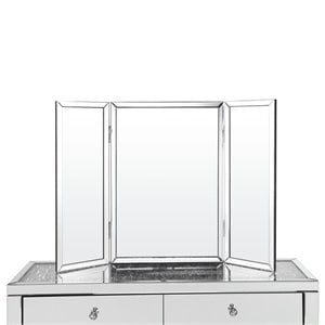 Posh Living Jeriza 28&quotx39&quot Trifold Tabletop Vanity Mirror with Beveled Edges