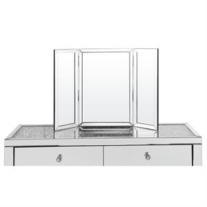 Posh Living Jeriza 20&quotx30&quot Trifold Tabletop Vanity Mirror with Beveled Edges