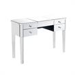 Posh Living Curt 4-Storage Drawers Mirrored Flip Top LED Vanity Table in Black