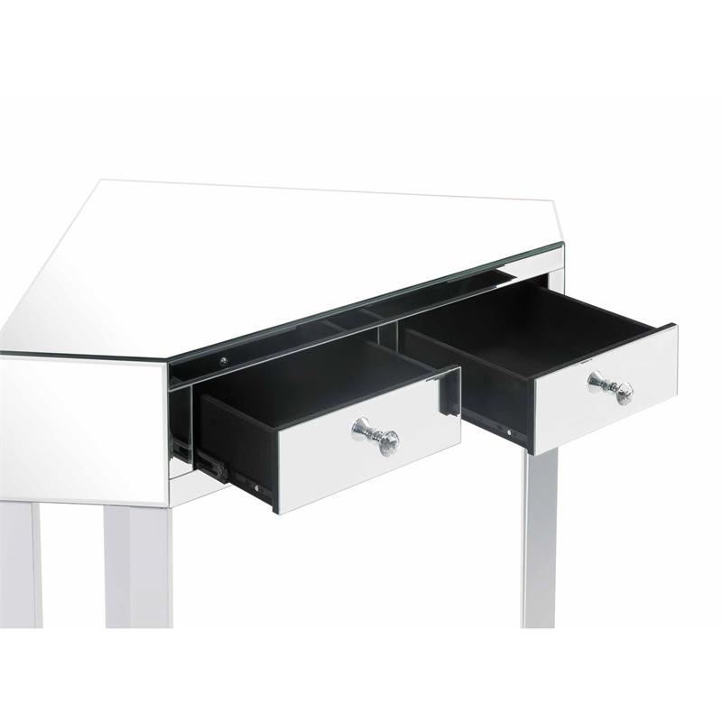 Posh Living Perry Mirrored 3-Piece Bedroom Vanity Set in White