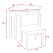 Posh Living Perry Mirrored Corner Bedroom Vanity with Stool in White