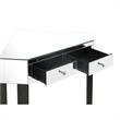 Posh Living Perry Mirrored Corner Bedroom Vanity with Stool in Black